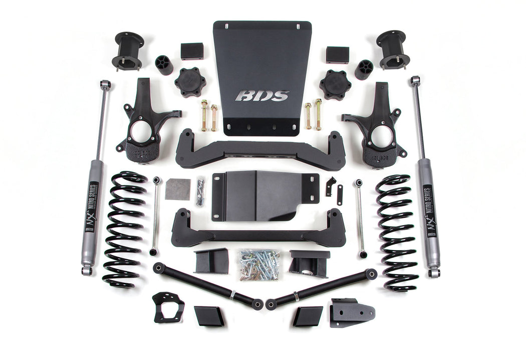 BDS 07-14 Chevrolet SUV - GMC SUV 4WD 6" Suspension Lift Kit, 5" Rear Lift, Coil Spring, NX2 Nitro Series
