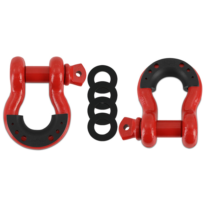 Mishimoto BNDR-RD 3/4" Steel D-Ring Shackle Set, 2 Pieces, Red