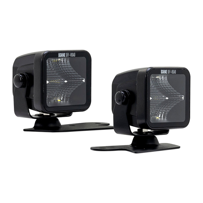 Mishimoto BNLT-BR-21-DT2FU Borne Off-Road Direct-Fit Ford Bronco Ditch Light Set (2), 3X3 Flood Upfit