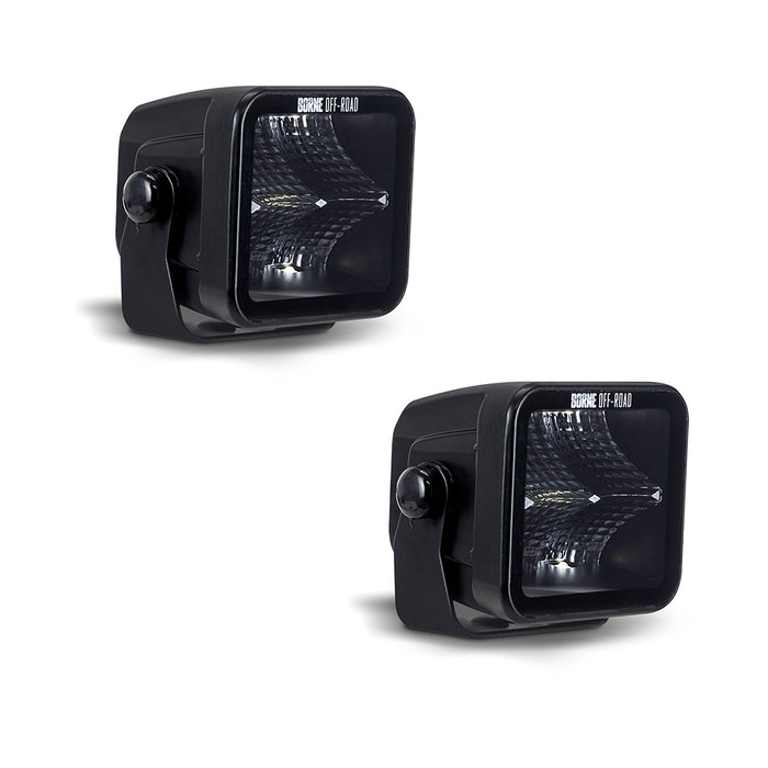 Mishimoto BNLT-LP33-2F Borne Off-Road Light Pod Pair, 3x3, Flood