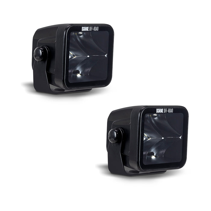 Mishimoto BNLT-LP33-2S Borne Off-Road Light Pod Pair , 3x3, Spot