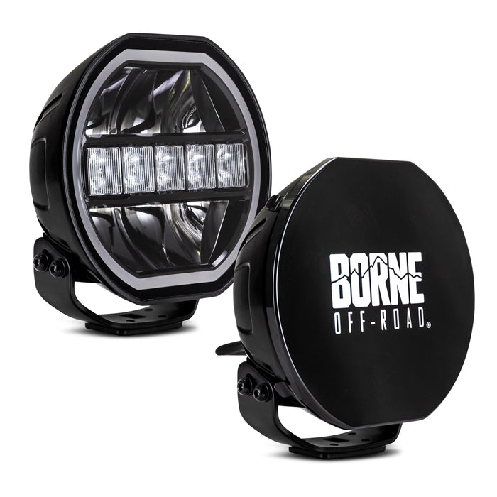 Mishimoto BNLT-RD7-2 Borne Off-Road Light Pair, 7" Round