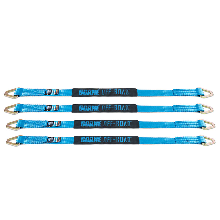 Mishimoto BNRTC-TD-4BL Borne Off-Road Vehicle Ratchet Tie-Down Kit, Blue