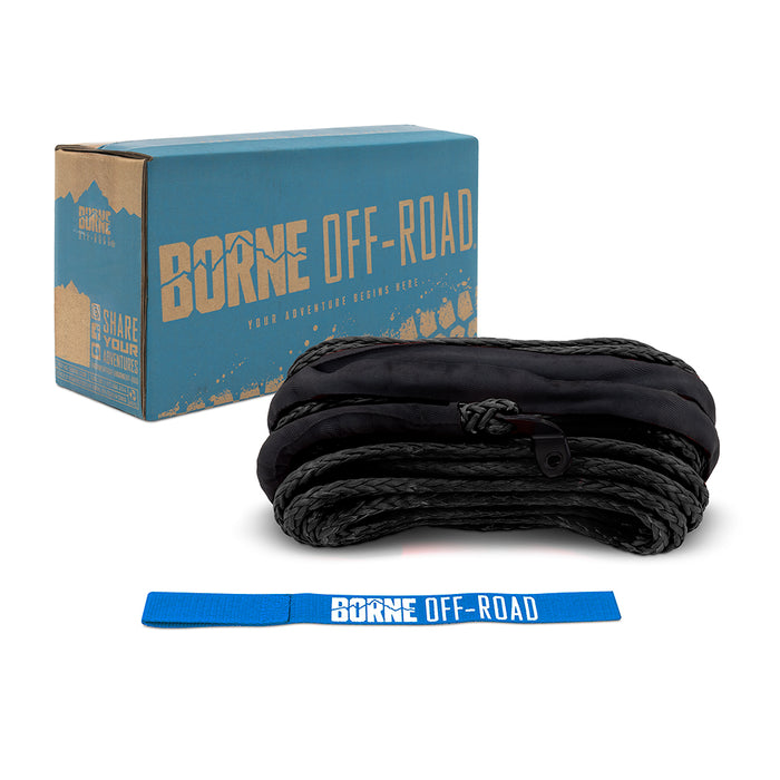 Mishimoto BNWN-SR-38-85BK Borne Off-Road Replacement Synthetic Winch Rope, 3/8" x 85ft, Black