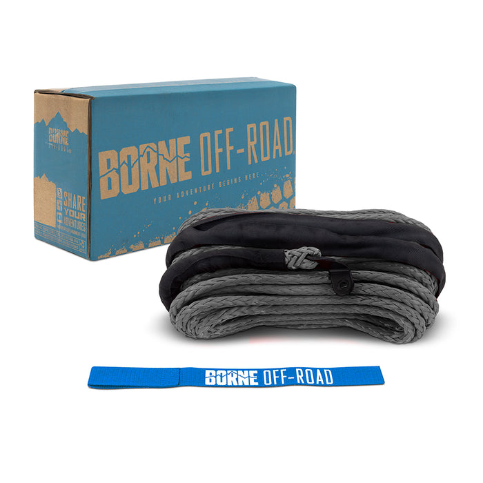 Mishimoto BNWN-SR-38-85GR Borne Off-Road Replacement Synthetic Winch Rope, 3/8" x 85ft, Grey