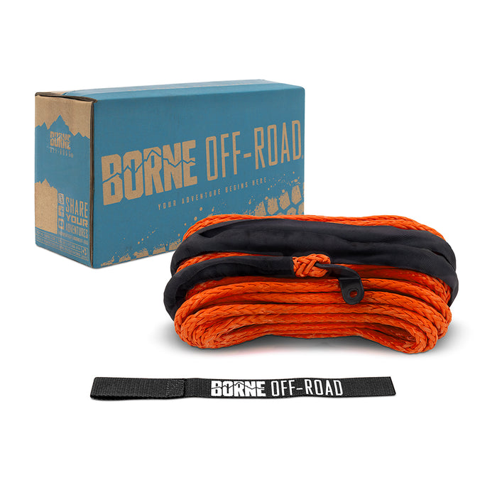 Mishimoto BNWN-SR-38-85OR Borne Off-Road Replacement Synthetic Winch Rope, 3/8" x 85ft, Orange