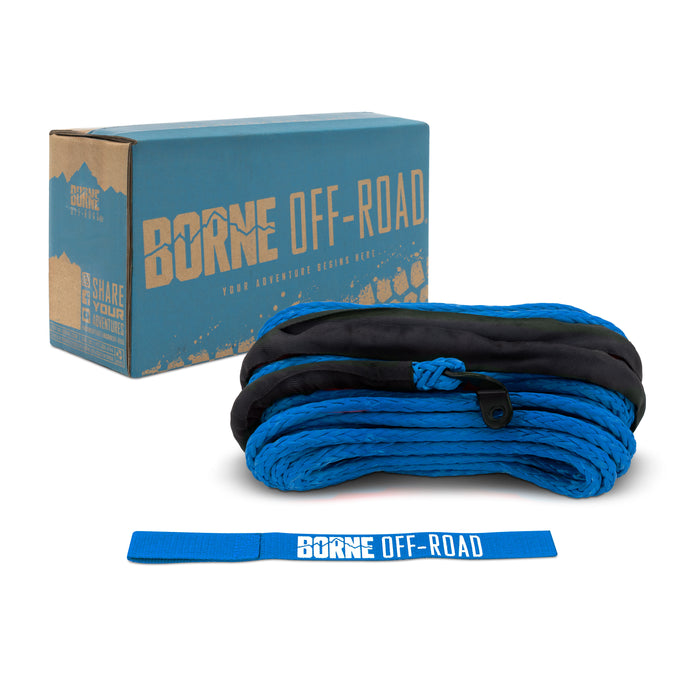 Mishimoto BNWN-SR-38-85BL Borne Off-Road Replacement Synthetic Winch Rope, 3/8" x 85ft, Blue