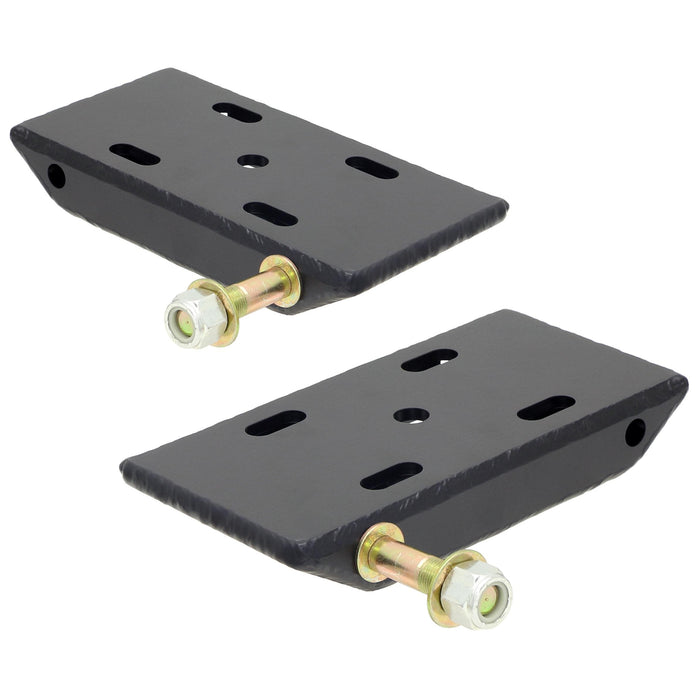 RockJock HD Leaf Spring Plates, For Use w/ 2 1/2 in. Springs, (Jeep CJ Rear, YJ Front or Rear), Incl. Replaceable Shock Mounts, Pair