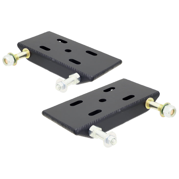 RockJock HD Leaf Spring Plates, For Use w/ 2 in. Springs, (Jeep CJ Front), Incl. Shock and Sway Bar Mounts, Pair