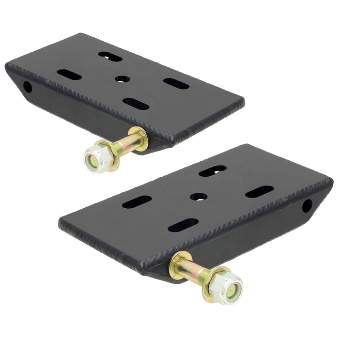 RockJock HD Leaf Spring Plates, For Use w/ 2 in. Springs, (Jeep CJ Front), Incl. Replaceable Shock Mounts, Pair