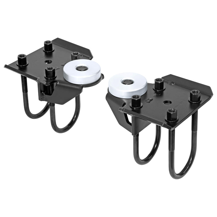 RockJock HD Leaf Spring Plate Kit, XJ Cherokee Rear, For Use w/ 2 1/2 in. Springs, Incl integral bump stop mount, 3 in. U-bolts, bump stop pucks, pair