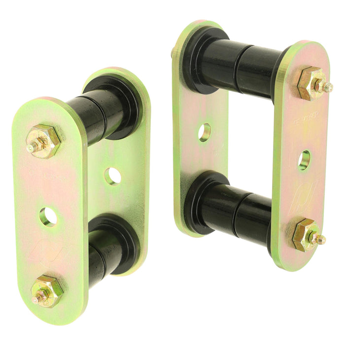 RockJock HD Leaf Spring Shackles, YJ Rear, Incl. Urethane Bushings, HD Greasable Bolts, Pair
