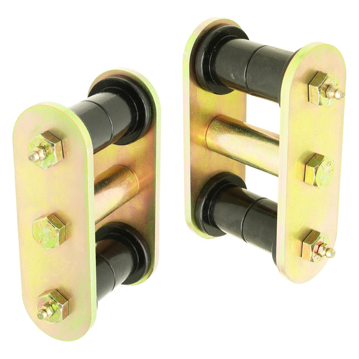RockJock HD Leaf Spring Shackles, YJ Front, Incl. Urethane Bushings, HD Greasable Bolts, Pair, For Use w/ ProComp Springs