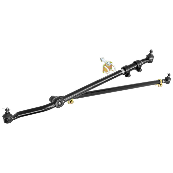RockJock Currectlync Steering System, TJ/LJ/XJ/MJ, Bolt-On, Incl. 1 1/4 in. Dia. Tie Rod/Forged Drag Link, HD Steering Stabilizer Shock Mounting Kit