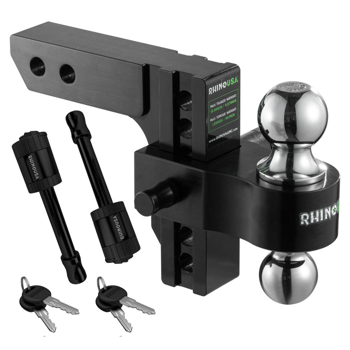 RHINO USA 6IN HEAVY DUTY DROP HITCH - 2.5IN (BLACK)
