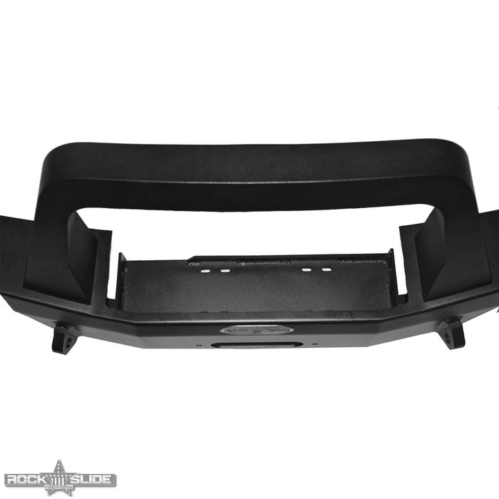 Jeep JK Full Front Bumper For 07-18 Wrangler JK With Winch Plate Bull Bar Black Powdercoated Rigid Series Rock Slide Engineering