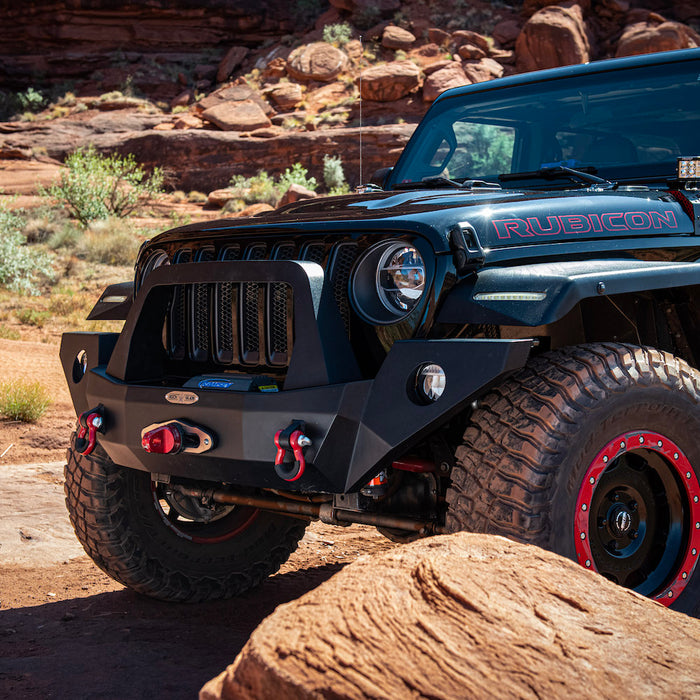 Jeep JL/JT Full Front Bumper For 18-Pres Wrangler JL/Gladiator Rigid Series Complete With Winch Plate Rock Slide Engineering