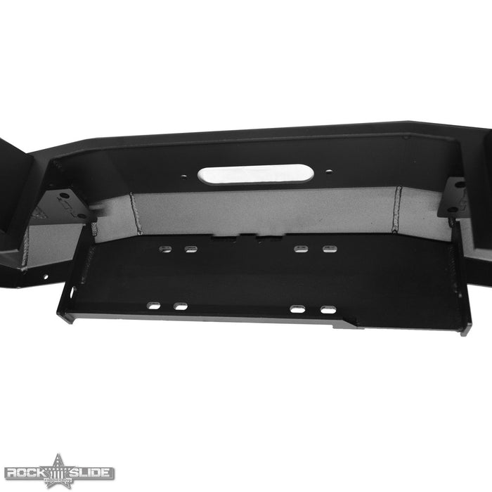 Jeep JK Full Front Bumper For 07-18 Wrangler JK With Winch Plate No Bull Bar Black Powdercoated Rigid Series Rock Slide Engineering