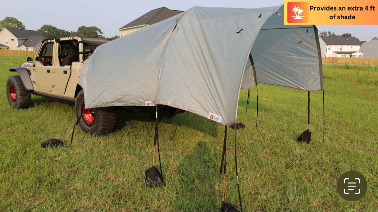 Tailgate Tent Extension For Wranglers and Broncos Gray Trail Gear Oasis