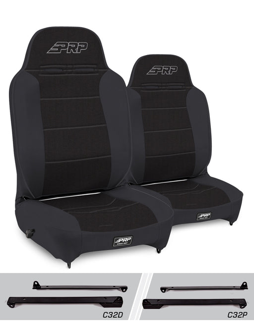 PRP Enduro High Back Reclining Suspension Seat Kit | Pair with Mounts | Jeep CJ7/Wrangler YJ (1976-1995) | P/N A130110-C32-50, view 2