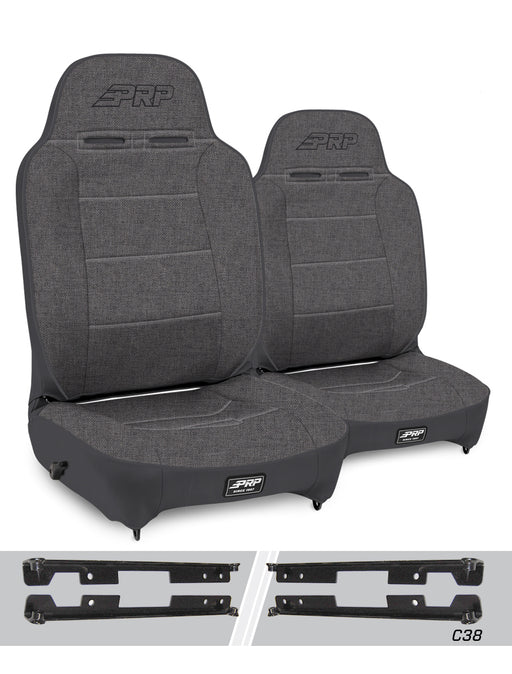 PRP Enduro High Back Reclining Suspension Seat Kit | Pair with Mounts | Jeep Wrangler JK/JKU (2007-2018) | P/N A130110-C38-50