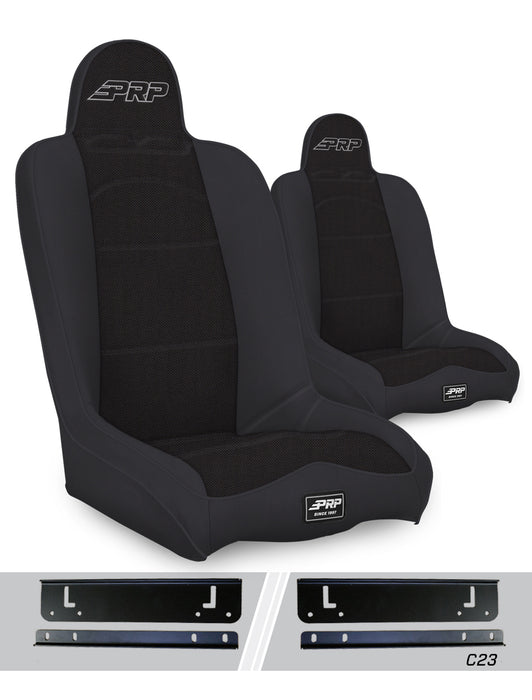 PRP Daily Driver High Back Suspension Seat Kit | Pair with Mounts | Jeep Wrangler TJ (1997-2002) | P/N A140110-C23-50, view 2