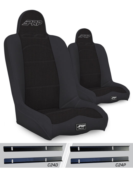 PRP Daily Driver High Back Suspension Seat Kit | Pair with Mounts | Jeep Wrangler TJ (2003-2006) | P/N A140110-C24-50, view 2