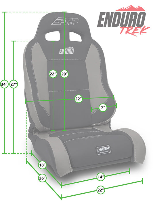 PRP Enduro Elite Trek Edition Suspension Seat Kit | Pair with Mounts | Jeep Wrangler TJ (1997-2002) | P/N A89010-C23-50, view 3