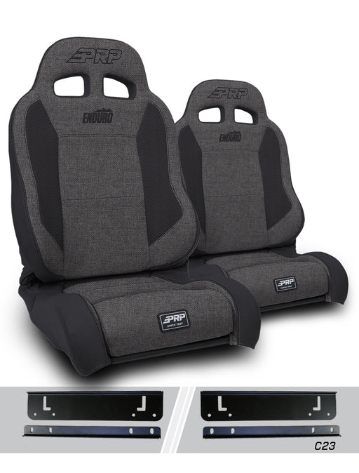 PRP Enduro Elite Trek Edition Suspension Seat Kit | Pair with Mounts | Jeep Wrangler TJ (1997-2002) | P/N A89010-C23-50