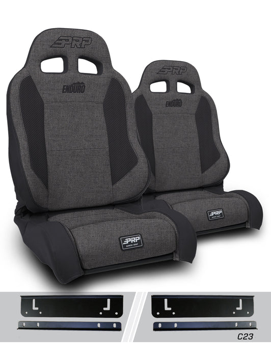 PRP Enduro Elite Trek Edition Suspension Seat Kit | Pair with Mounts | Jeep Wrangler TJ (1997-2002) | P/N A89010-C23-50