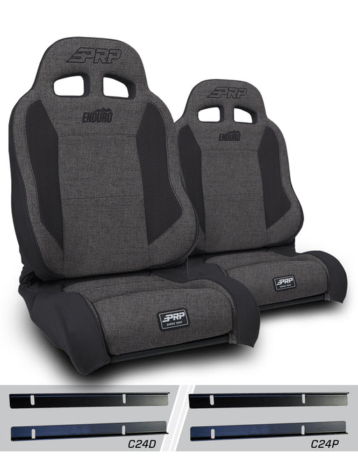 PRP Enduro Elite Trek Edition Suspension Seat Kit | Pair with Mounts | Jeep Wrangler TJ (2003-2006) | P/N A89010-C24-50