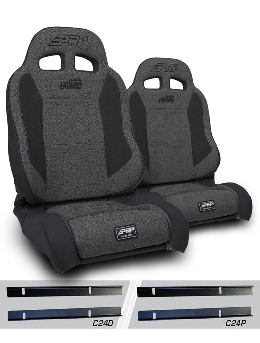 PRP Enduro Elite Trek Edition Suspension Seat Kit | Pair with Mounts | Jeep Wrangler TJ (2003-2006) | P/N A89010-C24-50
