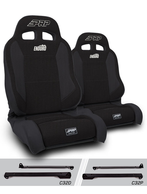 PRP Enduro Elite Trek Edition Suspension Seat Kit | Pair with Mounts | Jeep CJ7/Wrangler YJ (1976-1995) | P/N A89010-C32-50, view 2