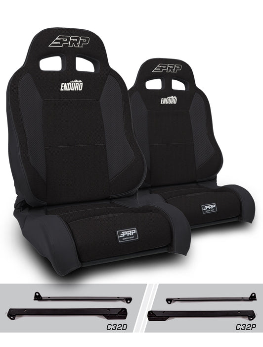PRP Enduro Elite Trek Edition Suspension Seat Kit | Pair with Mounts | Jeep CJ7/Wrangler YJ (1976-1995) | P/N A89010-C32-50, view 2