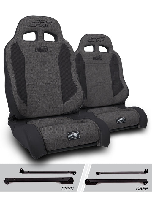PRP Enduro Elite Trek Edition Suspension Seat Kit | Pair with Mounts | Jeep CJ7/Wrangler YJ (1976-1995) | P/N A89010-C32-50