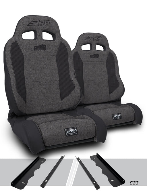 PRP Enduro Elite Trek Edition Suspension Seat Kit | Pair with Mounts | Jeep Cherokee XJ (1995-2001) | P/N A89010-C33-50