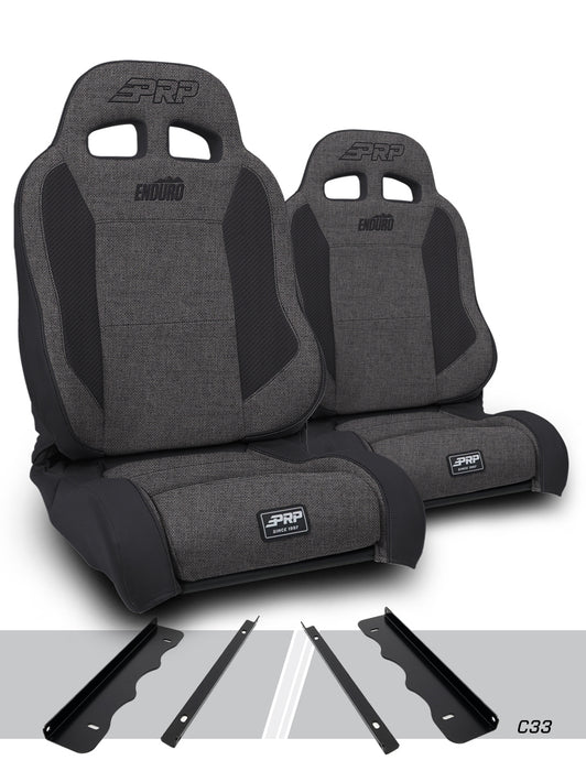 PRP Enduro Elite Trek Edition Suspension Seat Kit | Pair with Mounts | Jeep Cherokee XJ (1995-2001) | P/N A89010-C33-50