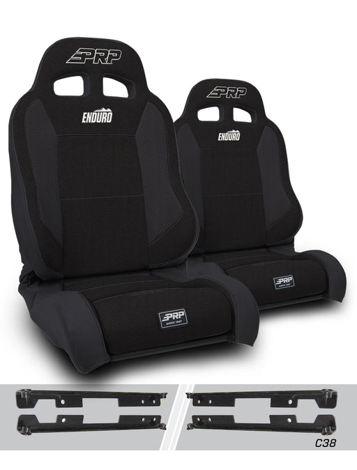 PRP Enduro Elite Trek Edition Suspension Seat Kit | Pair with Mounts | Jeep Wrangler JK/JKU (2007-2018) | P/N A89010-C38-50, view 2
