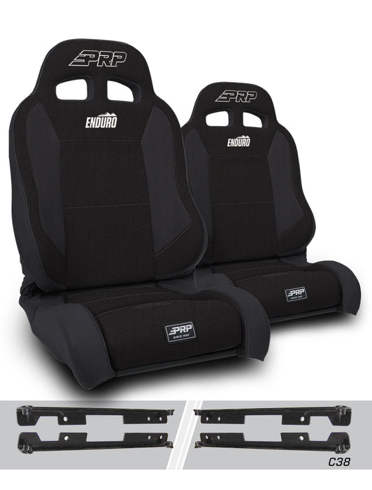 PRP Enduro Elite Trek Edition Suspension Seat Kit | Pair with Mounts | Jeep Wrangler JK/JKU (2007-2018) | P/N A89010-C38-50, view 2