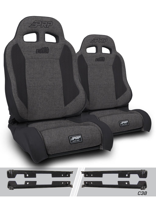 PRP Enduro Elite Trek Edition Suspension Seat Kit | Pair with Mounts | Jeep Wrangler JK/JKU (2007-2018) | P/N A89010-C38-50