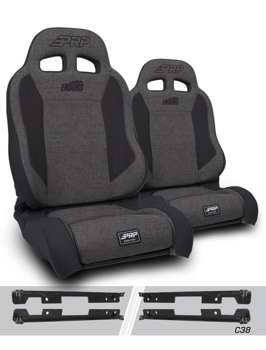 PRP Enduro Elite Trek Edition Suspension Seat Kit | Pair with Mounts | Jeep Wrangler JK/JKU (2007-2018) | P/N A89010-C38-50
