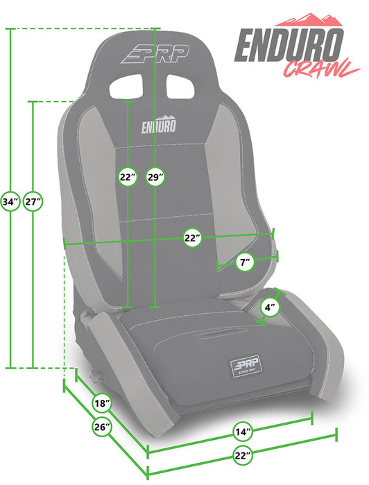 PRP Enduro Elite Crawl Edition Suspension Seat Kit | Pair with Mounts | Jeep Wrangler TJ (1997-2002) | P/N A90010-C23-50, view 3