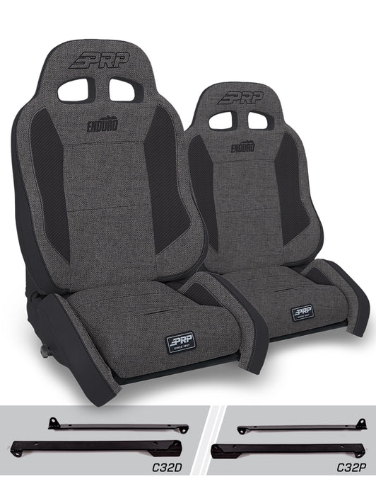 PRP Enduro Elite Crawl Edition Suspension Seat Kit | Pair with Mounts | Jeep CJ7/Wrangler YJ (1976-1995) | P/N A90010-C32-50