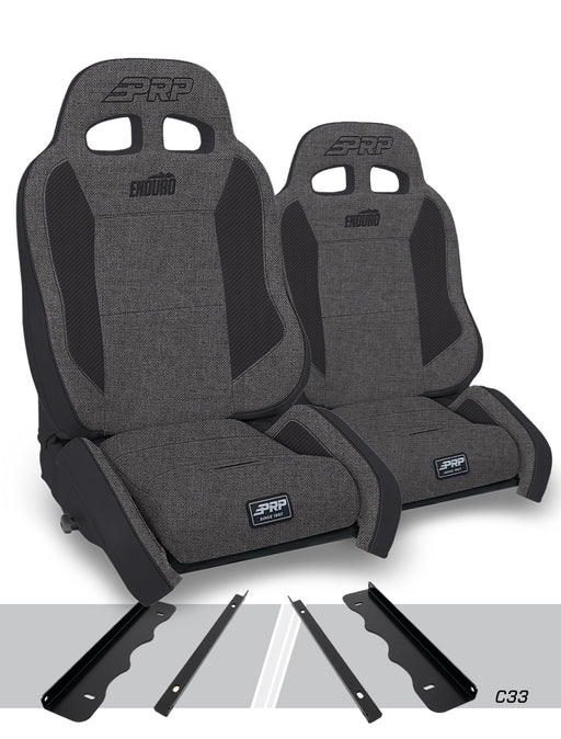PRP Enduro Elite Crawl Edition Suspension Seat Kit | Pair with Mounts | Jeep Cherokee XJ (1995-2001) | P/N A90010-C33-50