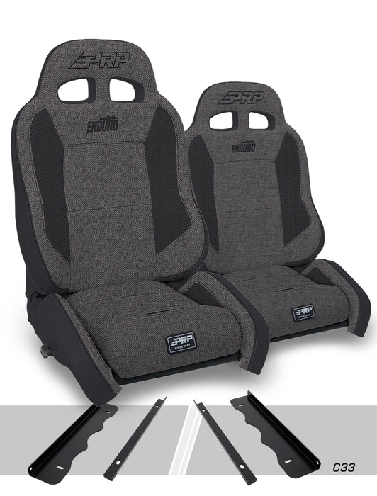 PRP Enduro Elite Crawl Edition Suspension Seat Kit | Pair with Mounts | Jeep Cherokee XJ (1995-2001) | P/N A90010-C33-50