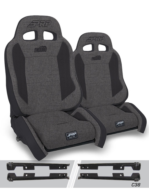 PRP Enduro Elite Crawl Edition Suspension Seat Kit | Pair with Mounts | Jeep Wrangler JK/JKU (2007-2018) | P/N A90010-C38-50