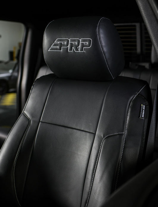 Front Seat Covers for 2012-14 Ford Raptor (Pair) - Black with Silver Stitch