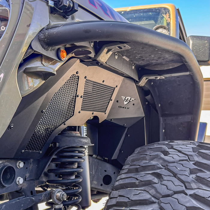 Combat Off Road Battle Ready Max Flow Aluminum Inner Fenders - Front | Jeep Wrangler JL/JLU (18-26) | P/N 25-1266