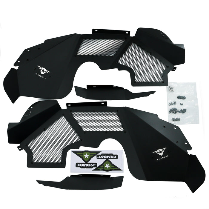 Combat Off Road Battle Ready Max Flow Aluminum Inner Fenders - Front | Jeep Wrangler JK/JKU (07-18) | P/N 15-1266
