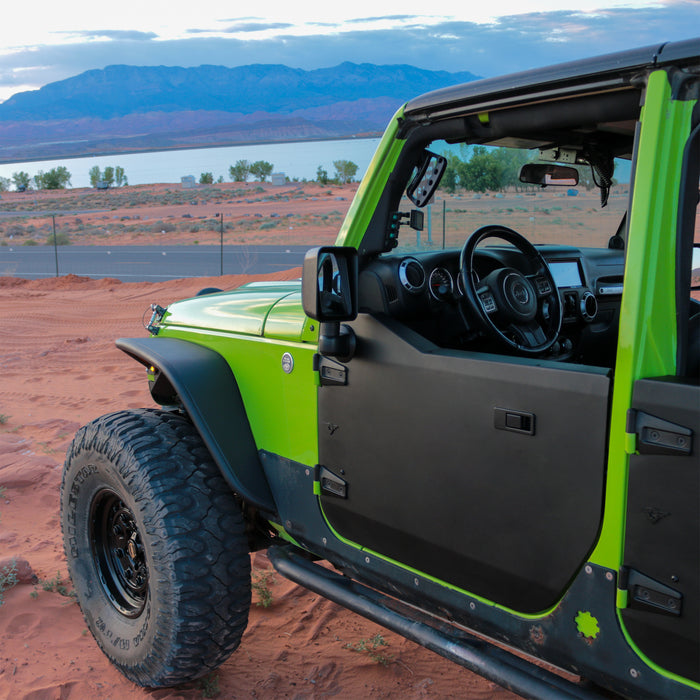 Combat Off Road Full Metal Jacket Aluminum Half Doors - Black - Front Pair | Jeep Wrangler JK/JKU (07-18) | P/N 15-1036